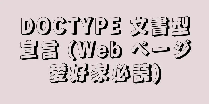 DOCTYPE 文書型宣言 (Web ページ愛好家必読)