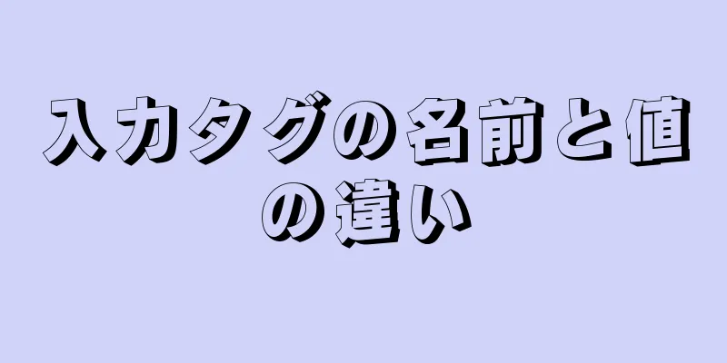 入力タグの名前と値の違い