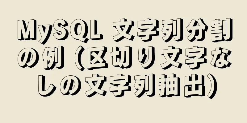 MySQL 文字列分割の例 (区切り文字なしの文字列抽出)