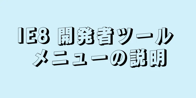 IE8 開発者ツール メニューの説明