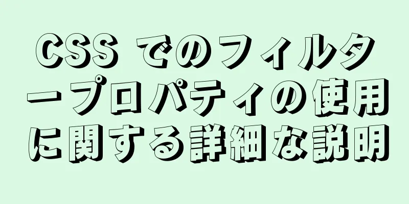 CSS でのフィルタープロパティの使用に関する詳細な説明