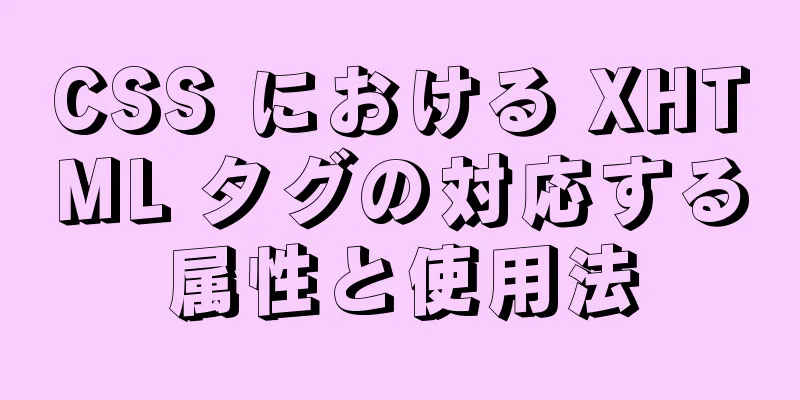 CSS における XHTML タグの対応する属性と使用法