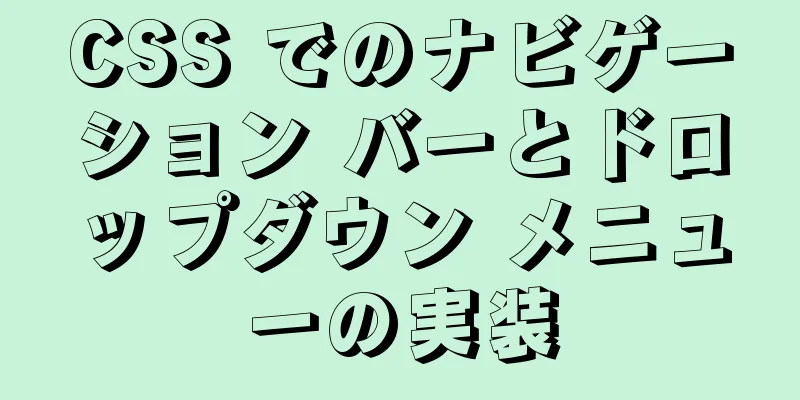 CSS でのナビゲーション バーとドロップダウン メニューの実装