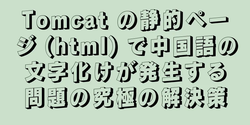 Tomcat の静的ページ (html) で中国語の文字化けが発生する問題の究極の解決策