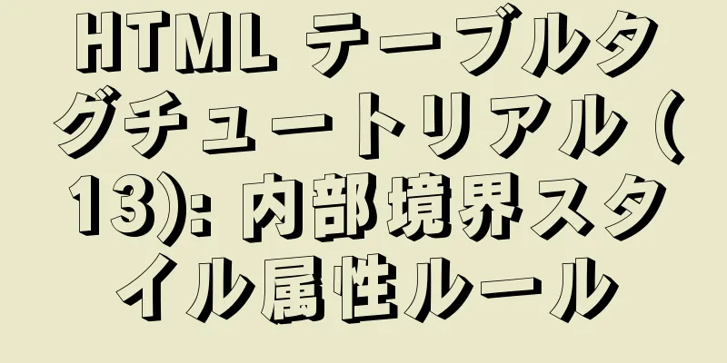 HTML テーブルタグチュートリアル (13): 内部境界スタイル属性ルール