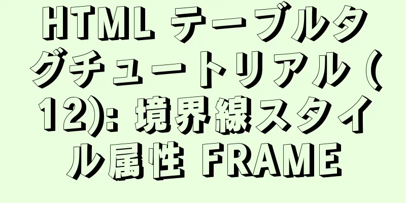 HTML テーブルタグチュートリアル (12): 境界線スタイル属性 FRAME