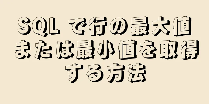 SQL で行の最大値または最小値を取得する方法