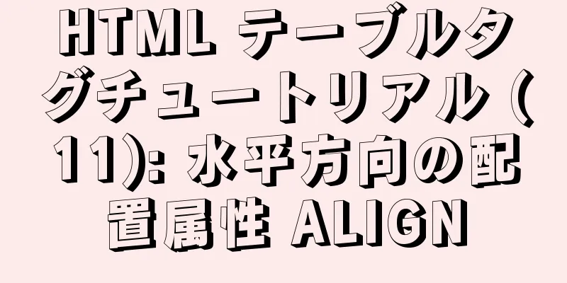 HTML テーブルタグチュートリアル (11): 水平方向の配置属性 ALIGN