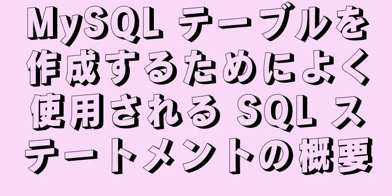 MySQL テーブルを作成するためによく使用される SQL ステートメントの概要