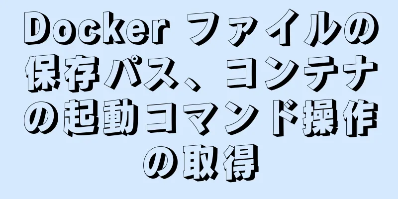 Docker ファイルの保存パス、コンテナの起動コマンド操作の取得