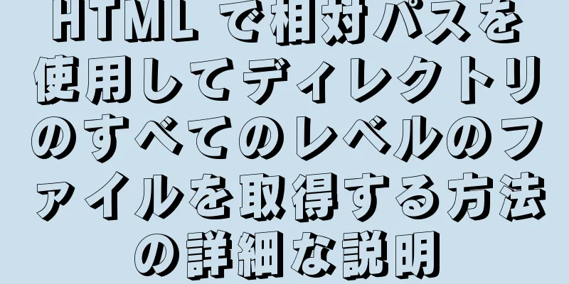 HTML で相対パスを使用してディレクトリのすべてのレベルのファイルを取得する方法の詳細な説明