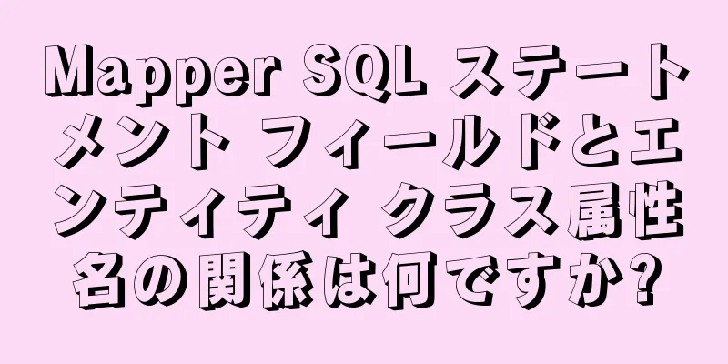 Mapper SQL ステートメント フィールドとエンティティ クラス属性名の関係は何ですか?