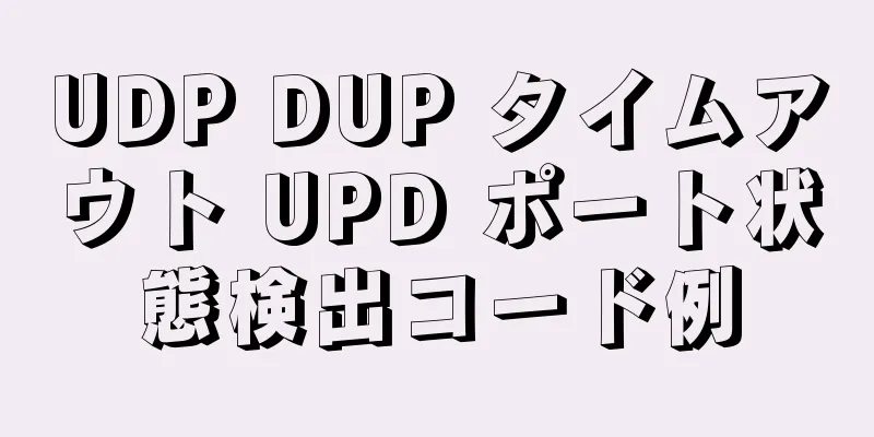 UDP DUP タイムアウト UPD ポート状態検出コード例