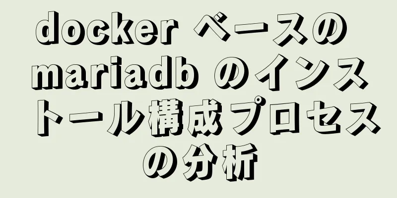 docker ベースの mariadb のインストール構成プロセスの分析