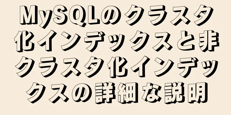 MySQLのクラスタ化インデックスと非クラスタ化インデックスの詳細な説明