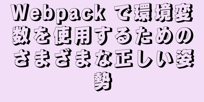 Webpack で環境変数を使用するためのさまざまな正しい姿勢