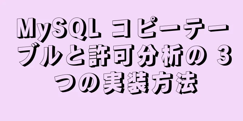 MySQL コピーテーブルと許可分析の 3 つの実装方法