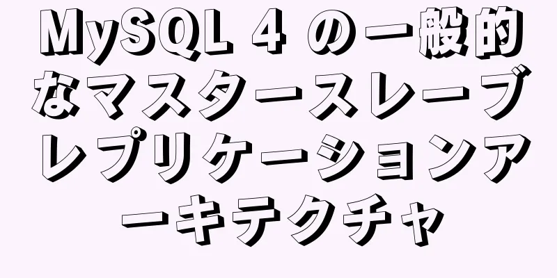 MySQL 4 の一般的なマスタースレーブレプリケーションアーキテクチャ