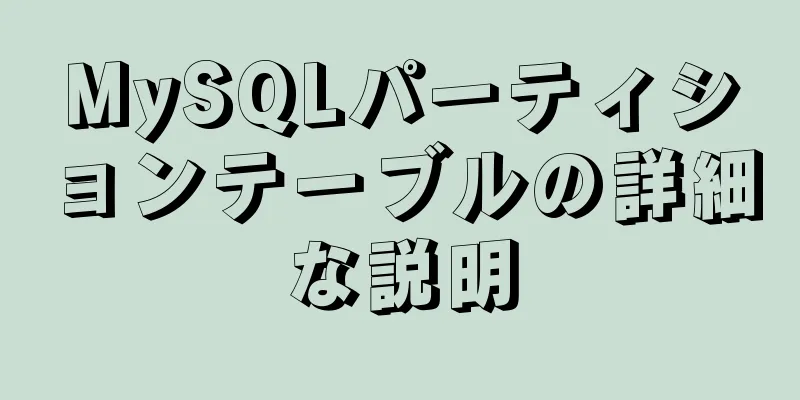 MySQLパーティションテーブルの詳細な説明