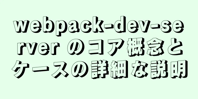 webpack-dev-server のコア概念とケースの詳細な説明