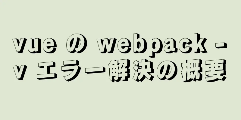 vue の webpack -v エラー解決の概要