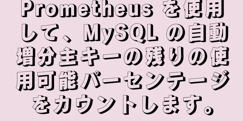 Prometheus を使用して、MySQL の自動増分主キーの残りの使用可能パーセンテージをカウントします。