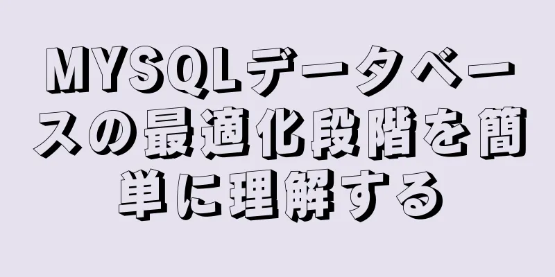 MYSQLデータベースの最適化段階を簡単に理解する