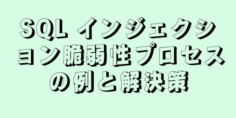 SQL インジェクション脆弱性プロセスの例と解決策