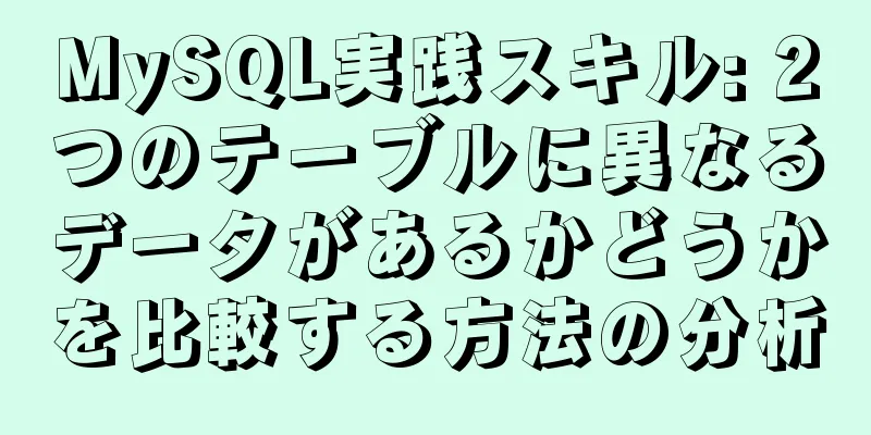 MySQL実践スキル: 2つのテーブルに異なるデータがあるかどうかを比較する方法の分析