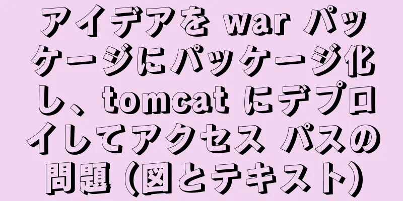 アイデアを war パッケージにパッケージ化し、tomcat にデプロイしてアクセス パスの問題 (図とテキスト)