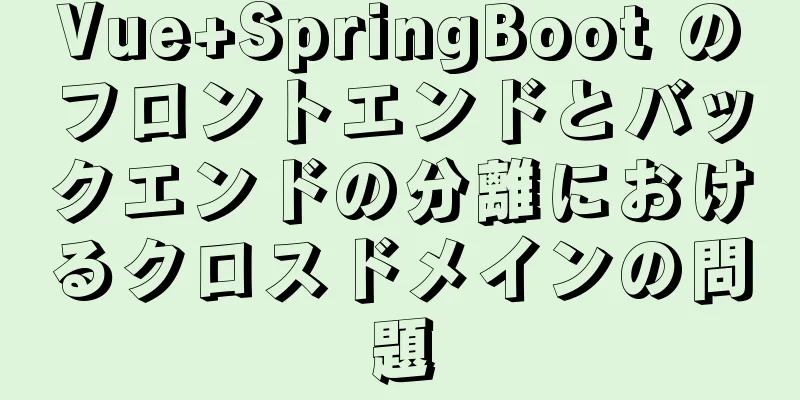 Vue+SpringBoot のフロントエンドとバックエンドの分離におけるクロスドメインの問題