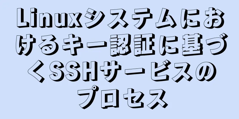 Linuxシステムにおけるキー認証に基づくSSHサービスのプロセス