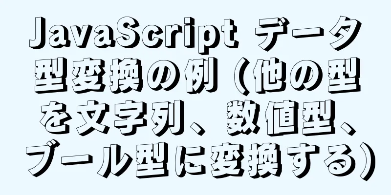 JavaScript データ型変換の例 (他の型を文字列、数値型、ブール型に変換する)