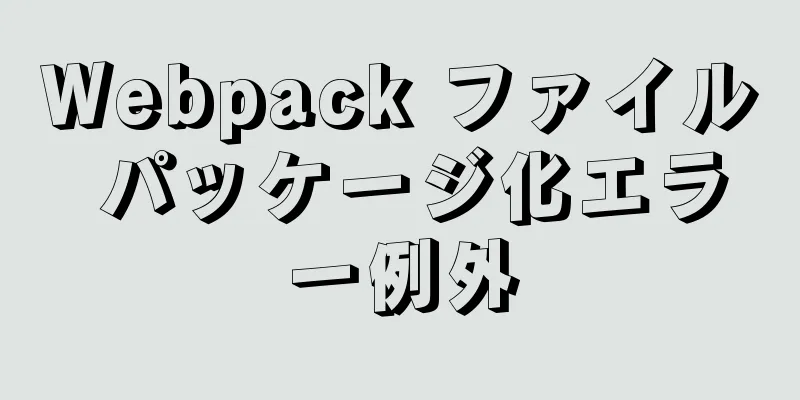 Webpack ファイル パッケージ化エラー例外