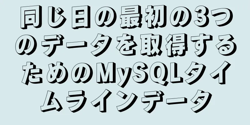 同じ日の最初の3つのデータを取得するためのMySQLタイムラインデータ