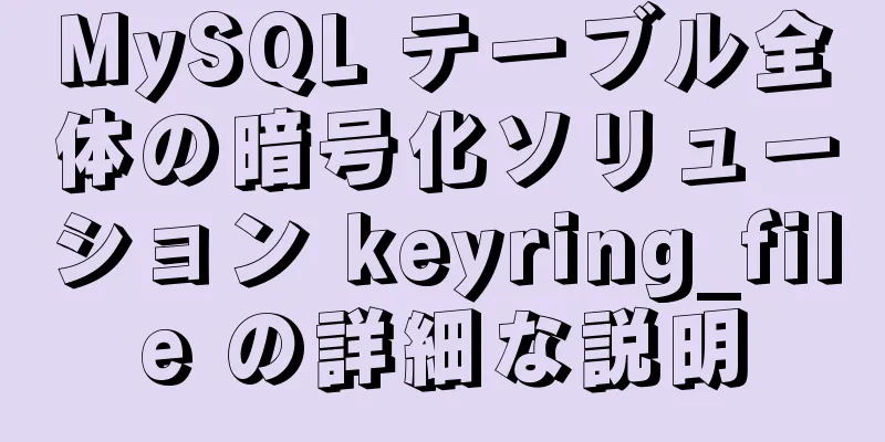 MySQL テーブル全体の暗号化ソリューション keyring_file の詳細な説明