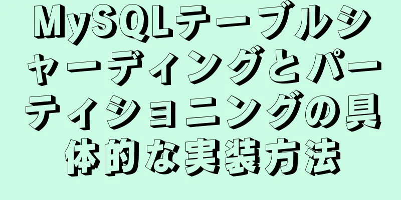 MySQLテーブルシャーディングとパーティショニングの具体的な実装方法