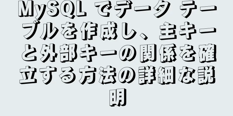 MySQL でデータ テーブルを作成し、主キーと外部キーの関係を確立する方法の詳細な説明