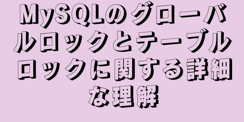 MySQLのグローバルロックとテーブルロックに関する詳細な理解