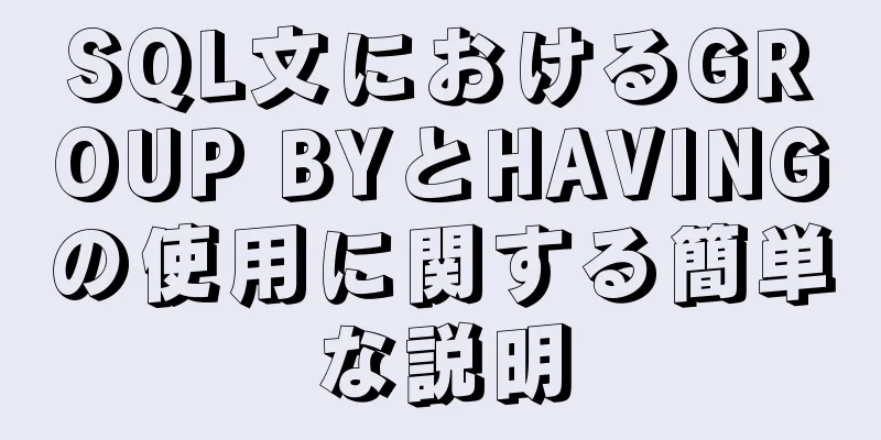 SQL文におけるGROUP BYとHAVINGの使用に関する簡単な説明