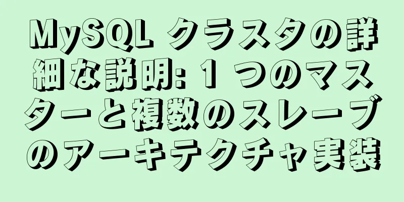 MySQL クラスタの詳細な説明: 1 つのマスターと複数のスレーブのアーキテクチャ実装