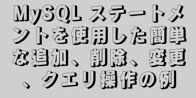 MySQL ステートメントを使用した簡単な追加、削除、変更、クエリ操作の例