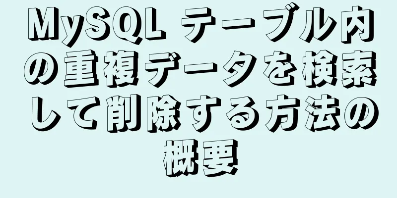 MySQL テーブル内の重複データを検索して削除する方法の概要