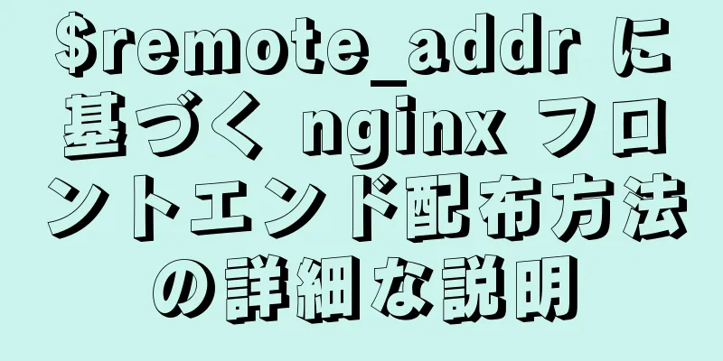 $remote_addr に基づく nginx フロントエンド配布方法の詳細な説明