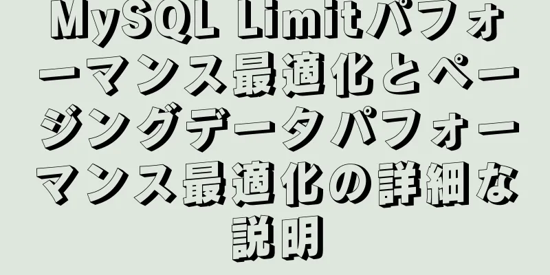 MySQL Limitパフォーマンス最適化とページングデータパフォーマンス最適化の詳細な説明