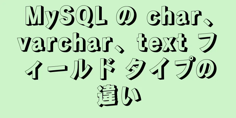 MySQL の char、varchar、text フィールド タイプの違い