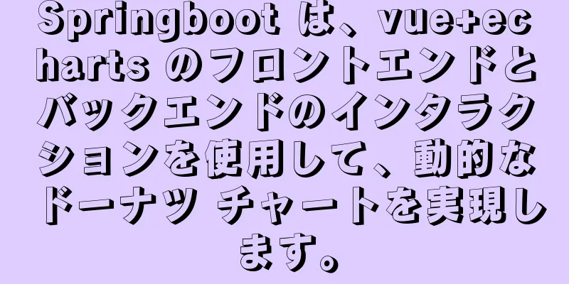 Springboot は、vue+echarts のフロントエンドとバックエンドのインタラクションを使用して、動的なドーナツ チャートを実現します。