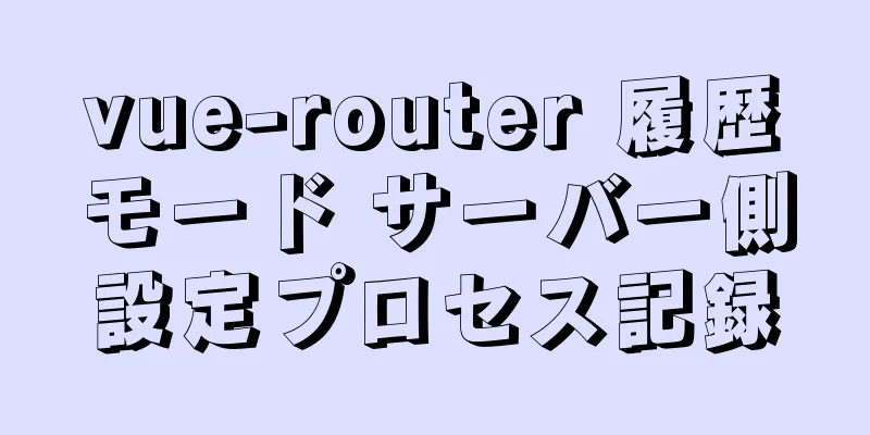 vue-router 履歴モード サーバー側設定プロセス記録