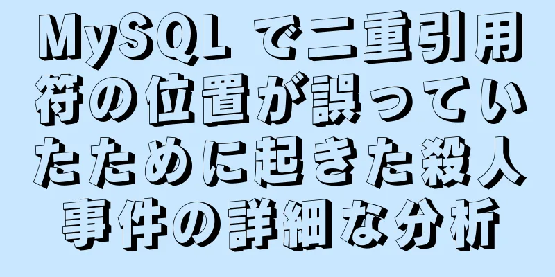 MySQL で二重引用符の位置が誤っていたために起きた殺人事件の詳細な分析