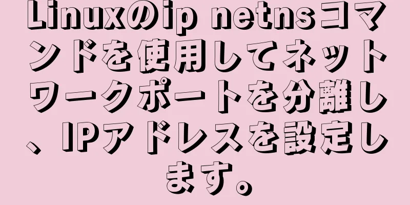 Linuxのip netnsコマンドを使用してネットワークポートを分離し、IPアドレスを設定します。